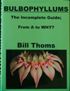 Bulbophyllums:  From A to Why?